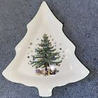 Nikko Christmas Tree Shaped Plate, White Plate, With Decorative Christmas Tree