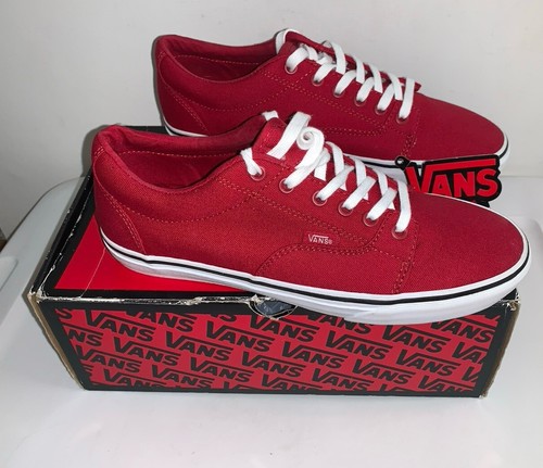 Scarpe da sneaker da skate vulcanizzate Vans Plimsoll rosso kress taglia 9 NUOVE IN SCATOLA