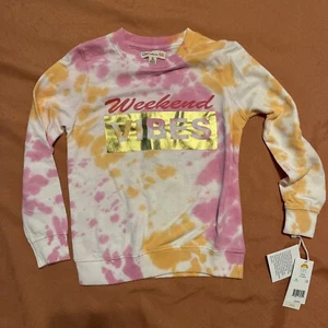 C&C CALIFORNIA Kids Tie Dye Weekend Vibes Pullover Sweatshirt - Size M (7/8) - Picture 1 of 7