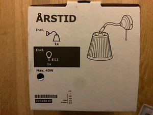 Ikea Arstid Wandlampe vernickelt Plissee weißer Schirm 401.638.82 Neu in OVP - Bild 1 von 5