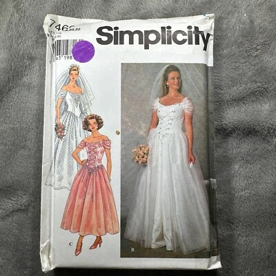 Simplicity 7469 Bridal Gown Sewing Pattern Size 18–22 Off Shoulder Corset Y2K - Image 1 of 4