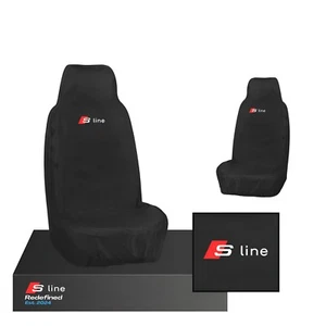 FOR AUDI A1 A3 A4 A5 S3 S4 S5 S LINE CUSTOM SEAT COVERS WATERPROOF SINGLE BLK 56 - Picture 1 of 3