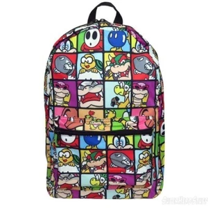 Nintendo Super Mario Brothers Villains Sublimated School Bag Backpack BQ2XIKSMB - Picture 1 of 3