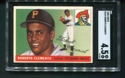1955 Topps Roberto Clemente Rookie Pittsburgh Pirates #164 HOF SGC 4.5 - Image 1 of 2