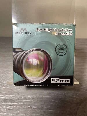 Merkury Mercury Optics 3-Piece 52mm High Resolution Filter Set New in Box - Image 1 of 2
