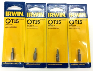 (LOT OF 4) Irwin T15 TORX Insert Screwdriver Bit Hardened 1" Length 3513211C - Picture 1 of 3