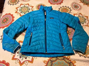 Patagonia Nano Down Lightweight Puffer Jacket Blue Women’s Xs Distressed - Picture 1 of 13