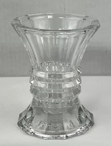 Vintage Crystal 5" Multi Faceted Cut Vase Candle Holder Heavy No Cracks Or Chips - Bild 1 von 8