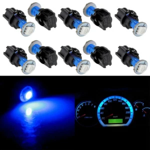 10x Blue 74 T5 12V LED Car Instrument Panel Light Dash Lamp Bulbs+Twist Sockets - Picture 1 of 9