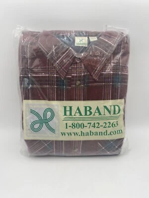 Haband Men's Vtg Heavy-duty Red Blue Plaid Lined Flannel Button Up Shirt Size L - Image 1 of 4