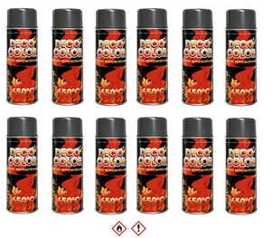 12 Stück 400ml Auspufflack bis 650 ° C  Ofenlack Thermolack Farbe Anthrazit - Bild 1 von 1