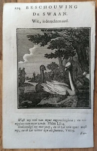 Luiken Emblemata Original Kupferstich Emblem Der Schwan - 1738 - Bild 1 von 1