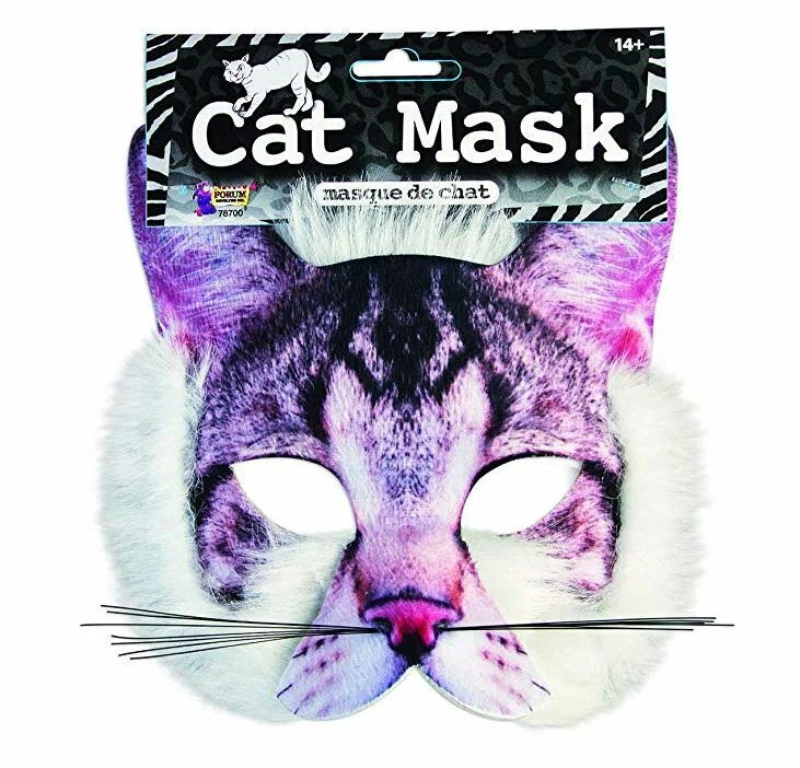 Cat Half Mask - Sublimated 3-D - Costume Accessory - Child Teen Adult - Image 1 of 1
