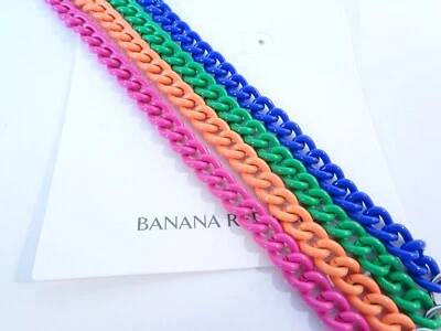 Brazalete de eslabones esmaltados apilables arco iris Banana Republic para hombre nuevo con etiquetas 39 cada conjunto 4 Foto 1 de 4