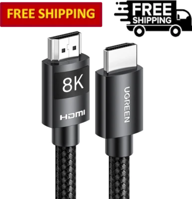 Cable Trenzado Ultra Alta Velocidad UGREEN HDMI 2.1 48Gbps 4K@240H 10K 8K@60Hz Foto 1 de 4