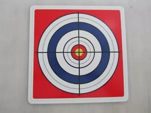 Insegna in metallo bersaglio tiro rosso 12""x12"" plinking range pratica indoor esterno - Foto 1 di 3