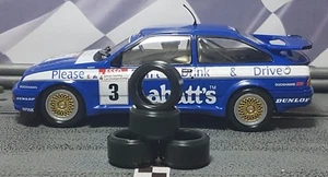 1/32 PAULGAGE SLOT CAR TIRES 2pr PGT-19105LM fits SCALEXTRIC Ford RS500 BTCC - Picture 1 of 1