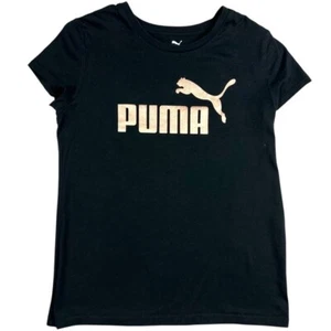 Girls Puma Black Short Sleeve Logo T-Shirt XL - Picture 1 of 5