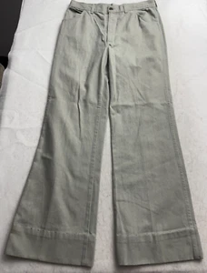 Vintage H.I.S Flare Boot Cut Jeans Mens Green High Rise Stitching Hem 36 32x31 - Picture 1 of 14
