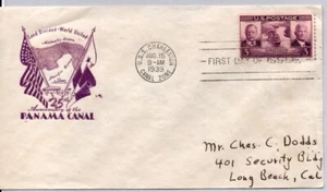 #856 Panama Canal Single FDC USS Charleston Canal Zone Holland Cachet - Picture 1 of 1