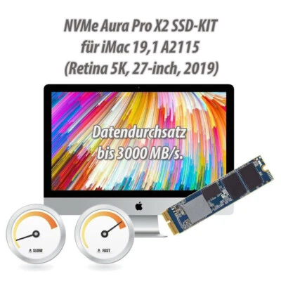 1TB NVMe Aura Pro X2 SSD-KIT für iMac (Retina 5k 27 inch, 2019  inkl. Tools  - Bild 1 von 3