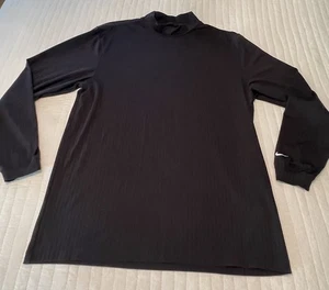Nike Golf Herren Mock Neck Langarm Schwarz Streifen Fit Dry M - Bild 1 von 7