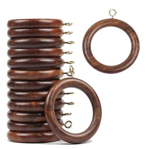 Premium Wooden Curtain Rings for Window and Door Decoration (24 Pieces) Wood ... - Picture 1 of 7
