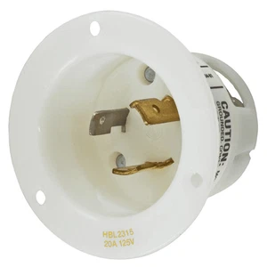Hubbell HBL2315 Flanged Locking Inlet, 20 Amps, 125VAC Voltage, NEMA Config - Picture 1 of 1