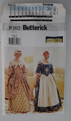 Colonial 18th Century Dress History Costume Pattern Butterick 3071 sz 6-10 Uncut - Image 1 of 3