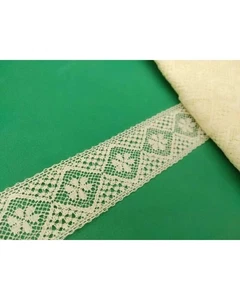 Passamaneria Merletto Pizzo Ricamo Valencienne Rombo Fiore Tramezzo Alto 2,5 Cm  - Imagen 1 de 16
