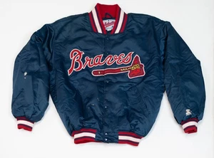 Giacca Bomber Vintage Atlanta Braves Starter Satin XL Collezione Diamond 90 LEGGI - Foto 1 di 21
