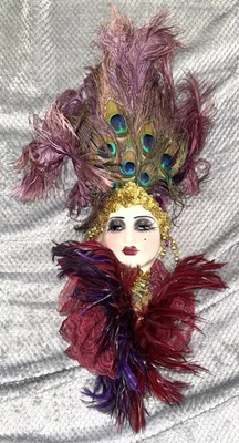 Creaciones únicas edición limitada dama máscara facial decoración colgante de pared Foto 1 de 4