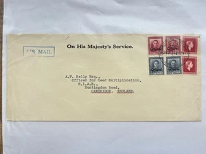 NEW ZEALAND 1954 OHMS letter from Christchurch to Cambridge, England KGV stamps - Picture 1 of 1