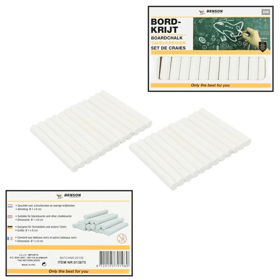 24x Tafelkreide Schulkreide Malkreide Kreide weiß rund 80 mm Stiftkreide - Bild 1 von 1