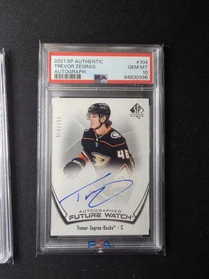 Trevor Zegras Future Watch Auto / 999 PSA 10 2021-22 SP Authentic Flyers - Image 1 of 2