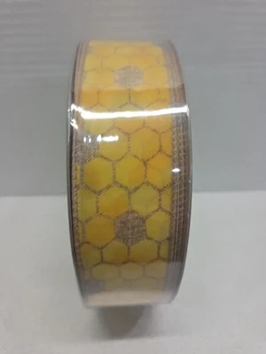 Member's Mark Yellow Honeycomb Premium Wired Edge Ribbon 1.5" Wide X 50 yds. - Image 1 of 4