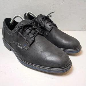 Mephisto Mens Size 9 Shoes Black Leather Oxford Dress Shoes Tie - Picture 1 of 9