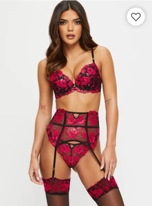 Ann Summers Sexy The Hero Padded Bra Black & Red 38 D Brand New was £40 Free P&P - Picture 1 of 12