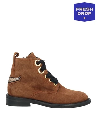 RRP€415 ZADIG & VOLTAIRE Leather Ankle Boots US7 UK4 EU37 Brown Made in Portugal - Imagem 1 de 4