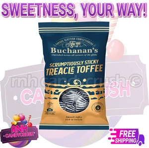 1 - 24 Buchanan's Scrumptiously Sticky Treacle Toffee 120g Bags Vegetarian Retro - Picture 1 of 1