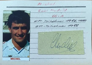 Michel +Autogramm u. Foto auf Karteikarte+ Real Madrid-Legende +66 Länderspiele+ - Bild 1 von 1