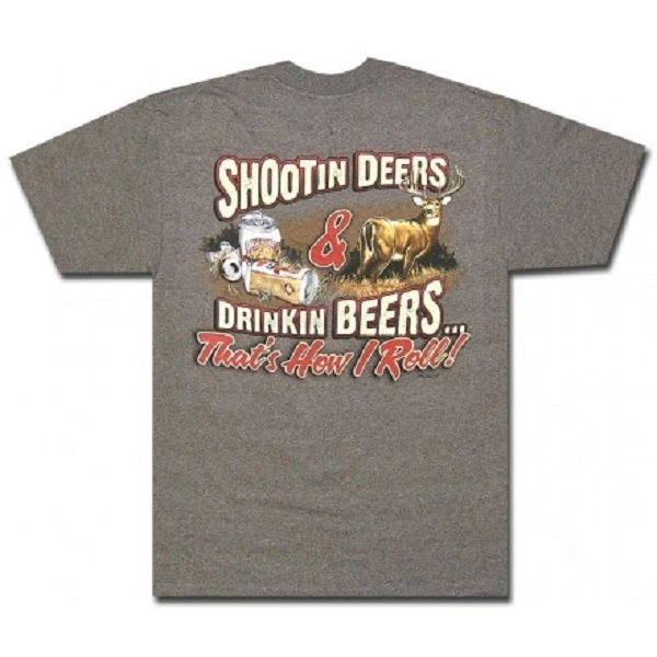 Охотничья футболка Buck Wear - Shootin Deers & Drinkin Beers That's How I Roll - Изображение 1 из 1