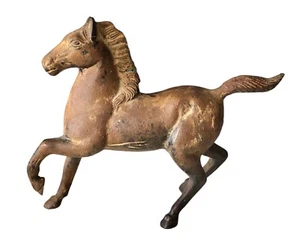 Japanese Cast Iron Horse SIGNED Figure Statue Heavy - Picture 1 of 10