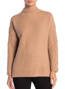 Magaschoni Kaschmir gerippter Pullover mit Trichterausschnitt leichtes Leder M neu mit Etikett $ 338 - Bild 1 von 2