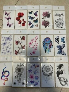 10 Sheets Flowers Butterfly Waterproof Body Temporary Tattoos Stickers US - Picture 1 of 3