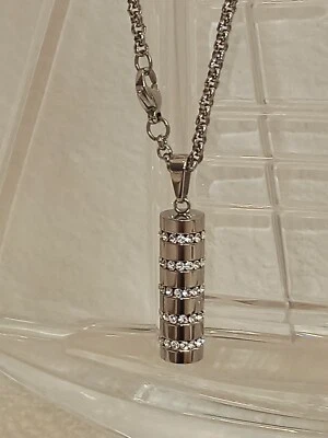 SWAROVSKI Colgante Cilindro Joyería Regalo Mujer PARÍS Collar HECHO A MANO 3ct Plata Foto 1 de 4
