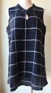FLAX Designs  Linen  Keyhole  Tunic Tank    3G  NWT  EBONY TATTERSALL - Picture 1 of 10