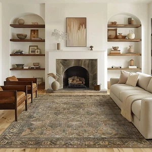 8x10 Area Rugs, Ultra-Thin Foldable Low Pile Machine Washable Rug, Lightweigh... - Picture 1 of 7