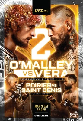 UFC 299 Fight Poster 11x17 Inches - O'Malley vs Vera 2 | Poirier vs BSD - NEW