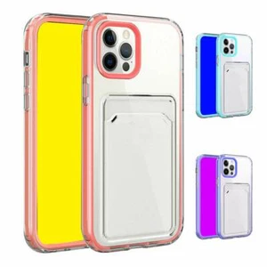 For iPhone 12 11 Pro X XR XS Card Cover Transparent Phone Protective Case New - Picture 1 of 13